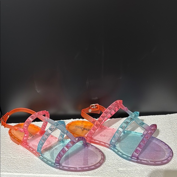 Kids | girls size 3 | Steve Madden | Colorful Transparent Strappy Sandals - Picture 1 of 3